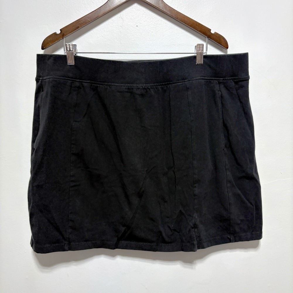 Talbots Skirt Womens 2X Black Outdoor Stretch Knit Elastic Waist Attached Shorts